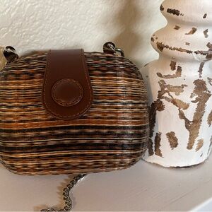 Le Sac Elegant Brown Woven Mini Bag